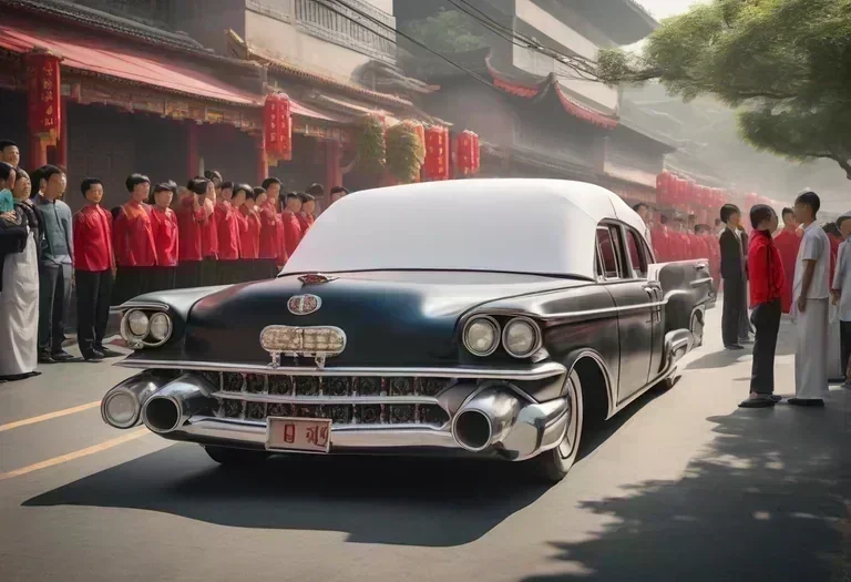 A Hong Kong Shop Crafts Life-Size Paper Cars for Traditional Funerals