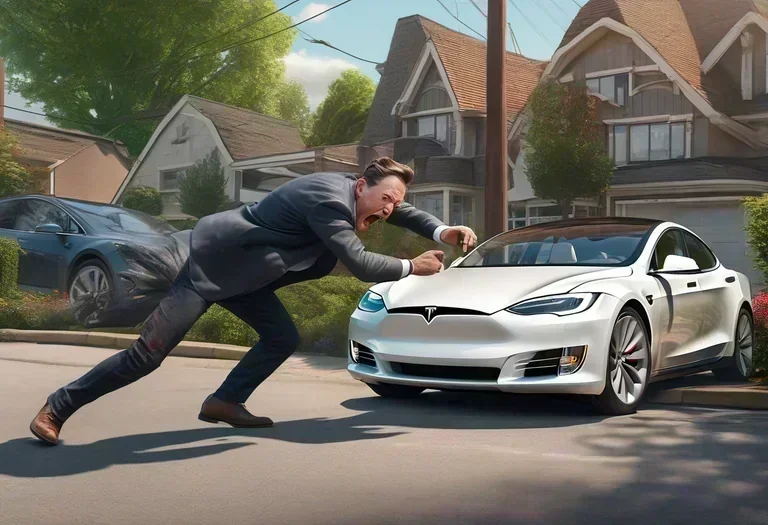 Man Clings to Moving Tesla While Fleeing Knife-Wielding Driver