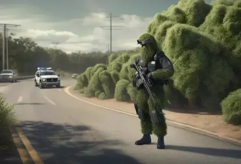 Police Officers Disguise Themselves as Shrubs to Catch Distracted Drivers