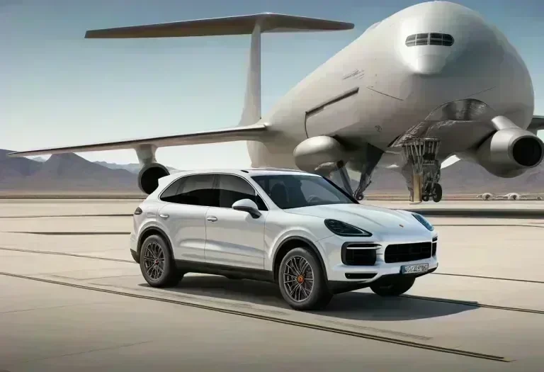 Porsche Cayenne Electric Keeps Pace with Stratolaunch Roc Aircraft in High-Speed Test