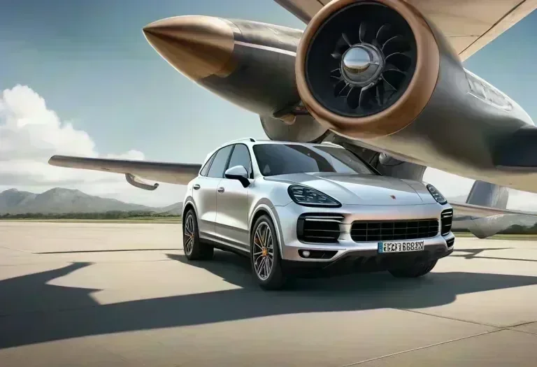 Porsche Cayenne Electric Reaches 167 MPH Underneath a Plane During Takeoff
